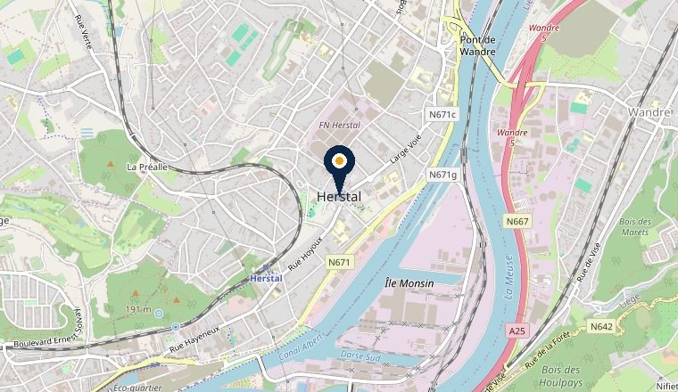 Carte de Herstal, zone d’intervention serrurier