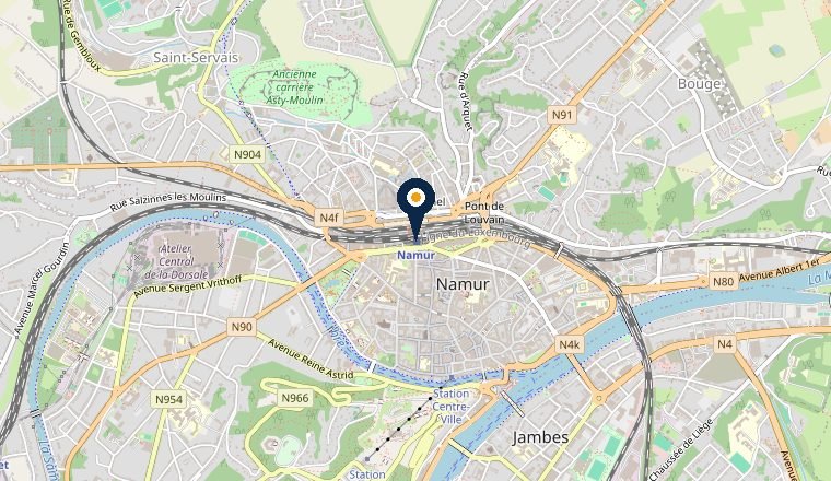 Carte de Namur, zone d’intervention serrurier