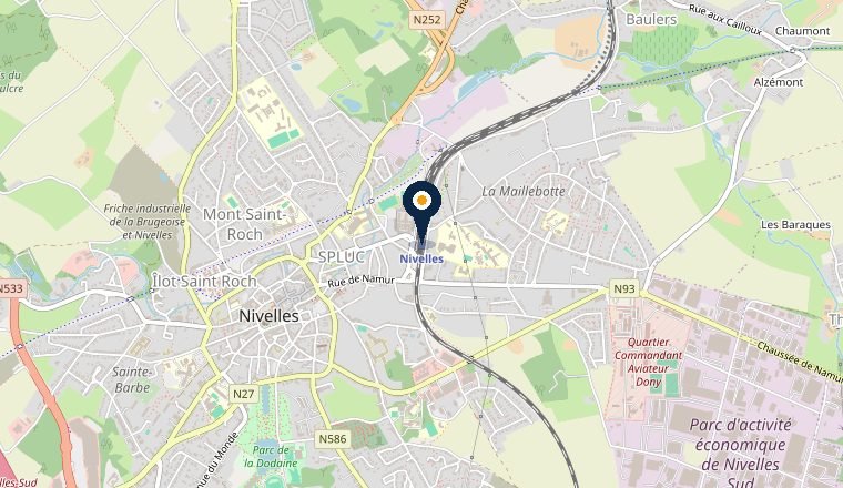 Carte de Nivelles, zone d’intervention serrurier