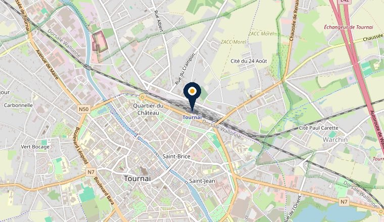Carte de Tournai, zone d’intervention serrurier