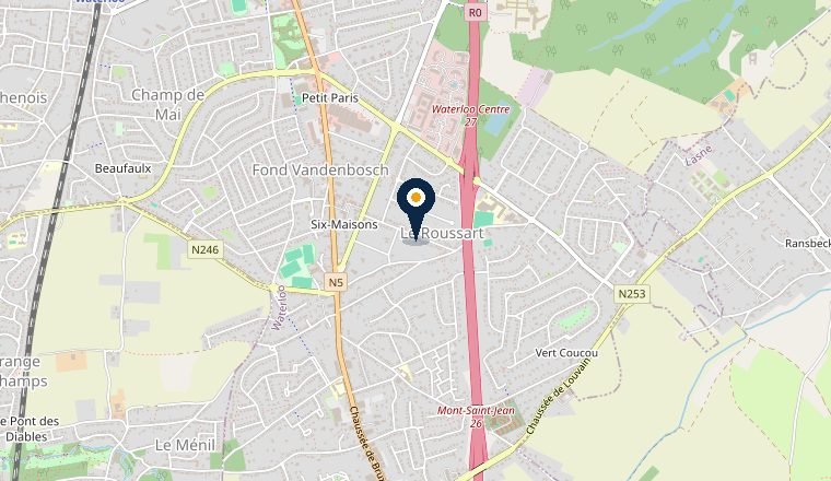 Carte de Waterloo, zone d’intervention serrurier