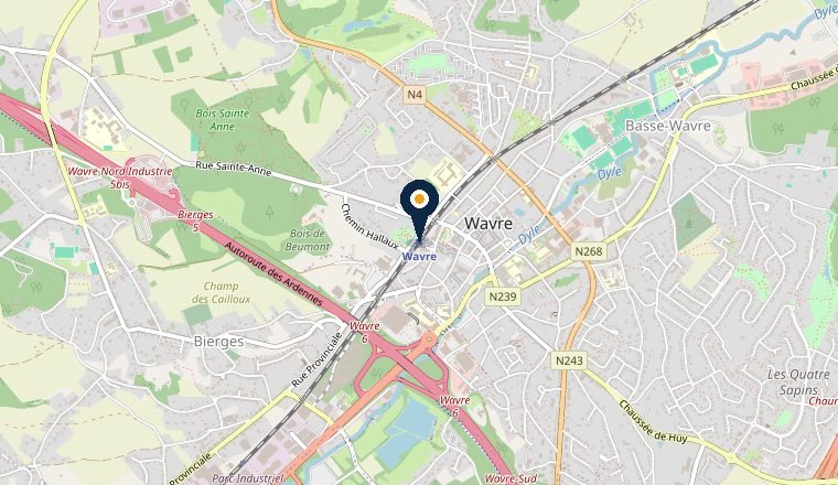 Carte de Wavre, zone d’intervention serrurier